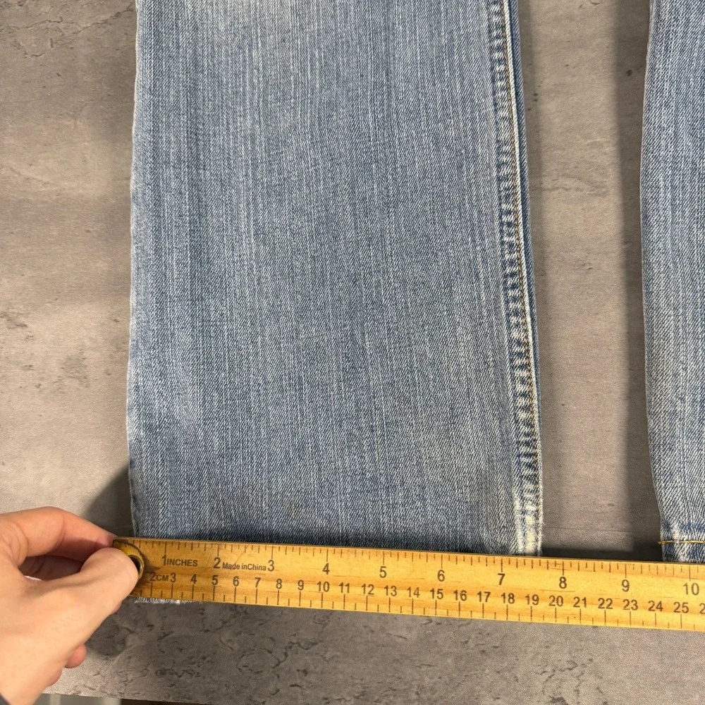 Polo Ralph Lauren Jeans Womens 16 Light Blue‎ Straight Leg Distressed Denim Y2K